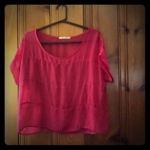 Sheer hot pink top